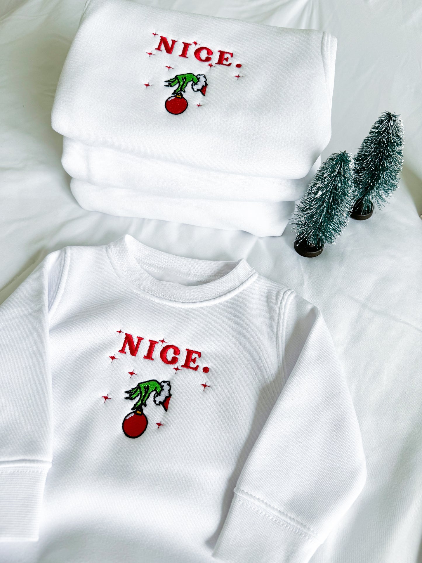 Nice Grinch Bubble Crewneck Onesie