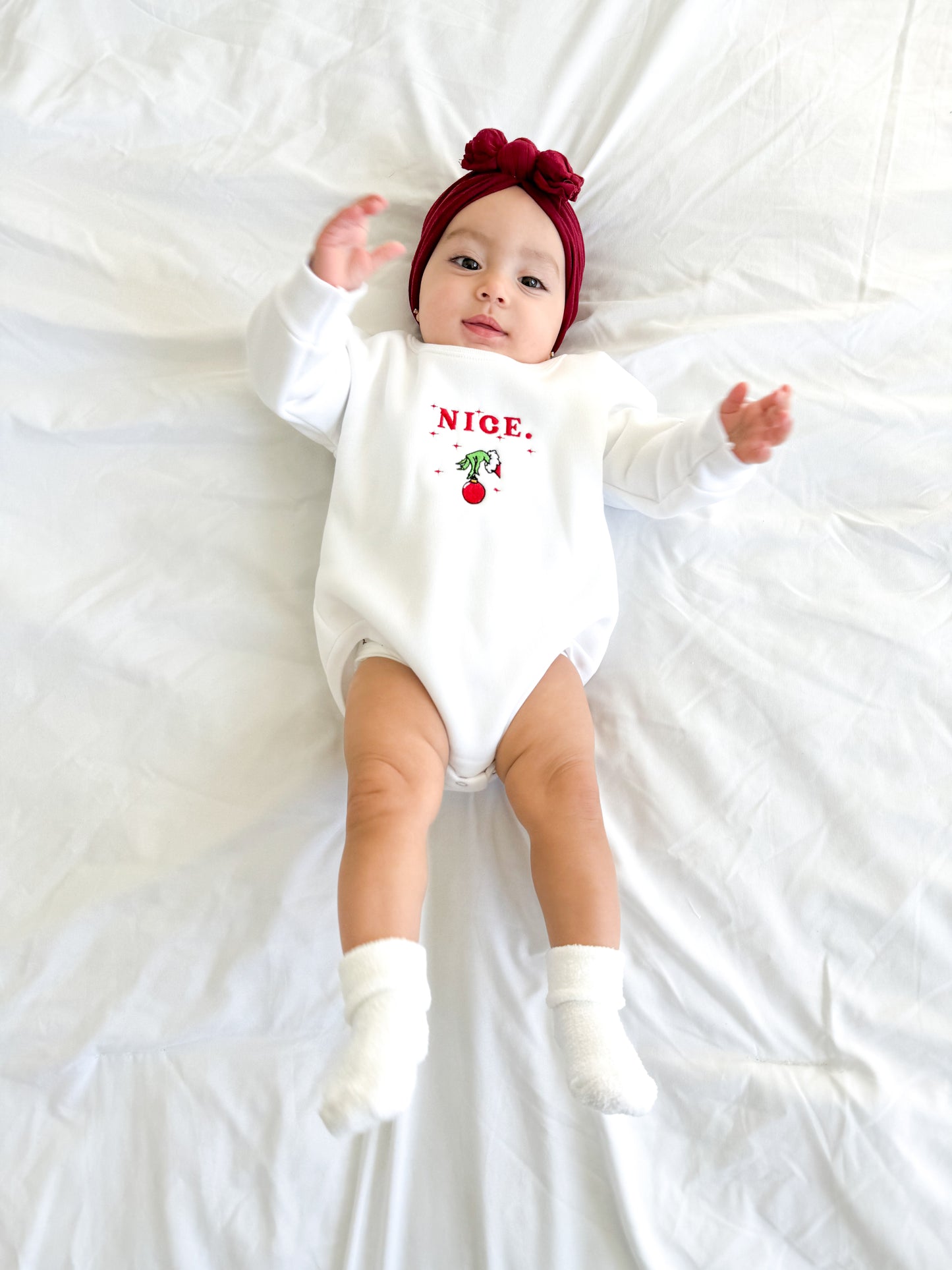 Nice Grinch Bubble Crewneck Onesie